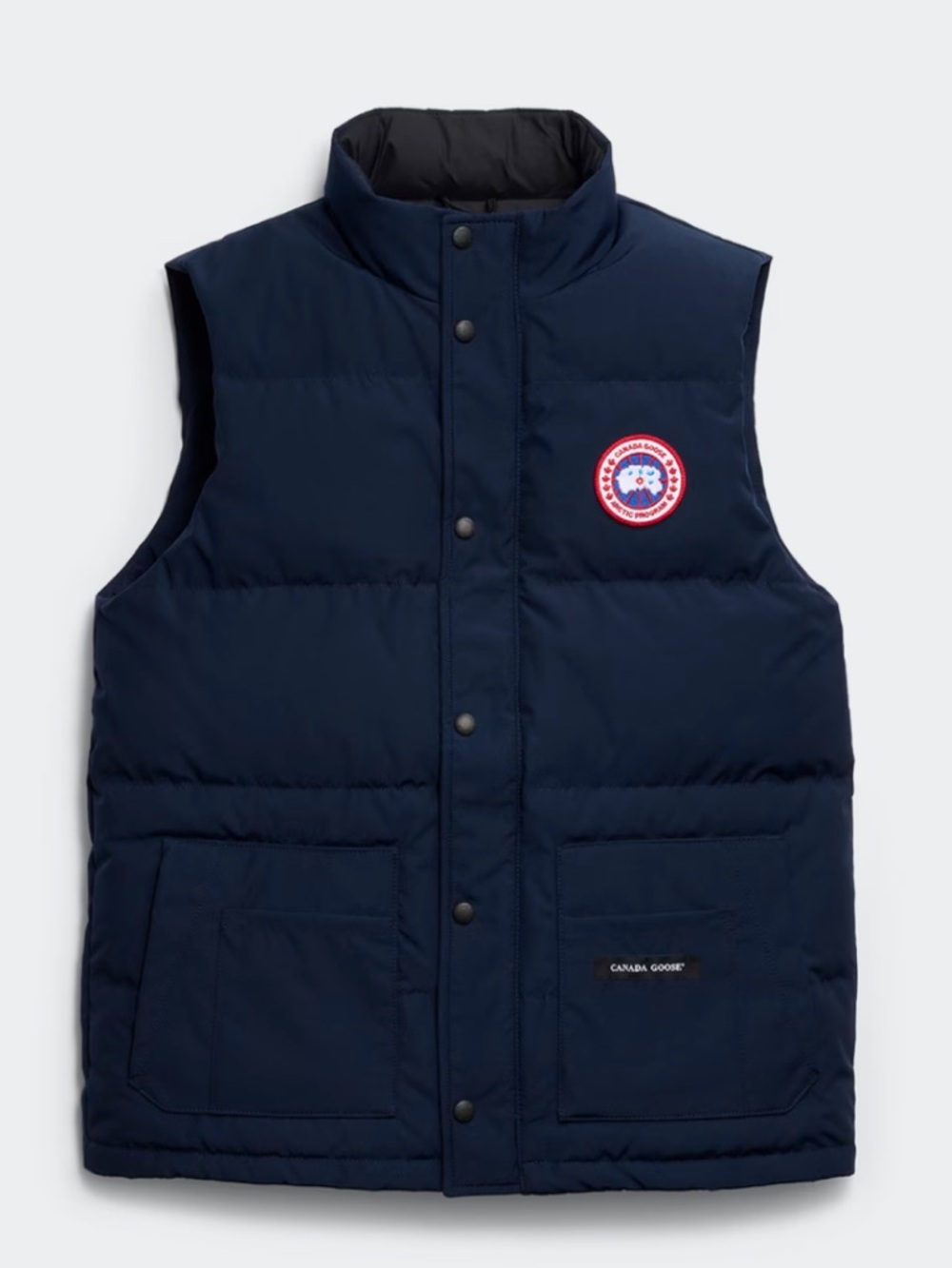Canada Goose Navy Quilted Down Vest with Logo Patch
